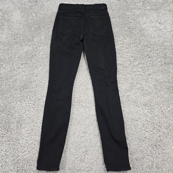 Mother High Waisted Looker Jeans Womens 25 Not Guilty One Liner Black Skinny - Picture 9 of 16
